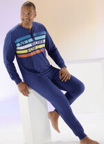 Schlafanzug mit Knopfleiste und Druckmotiv 