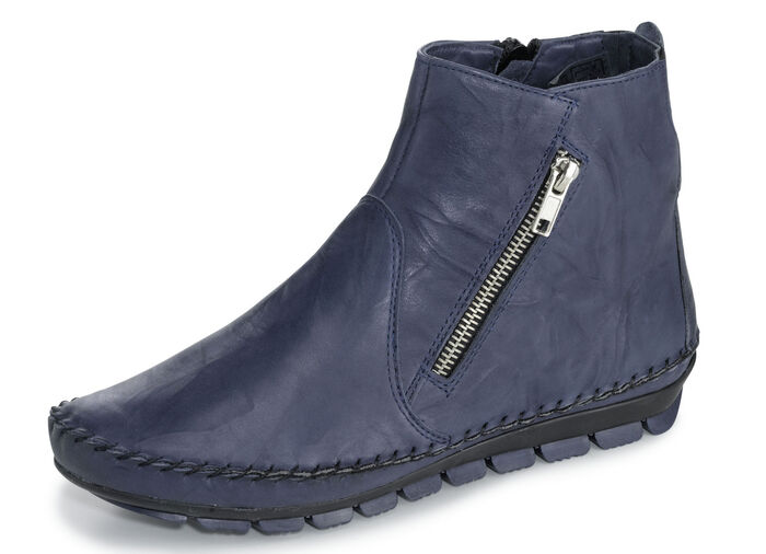 Gemini, bequeme Damen-Stiefeletten, Weite G, mit herausnehmbarem Fußbett BLAU