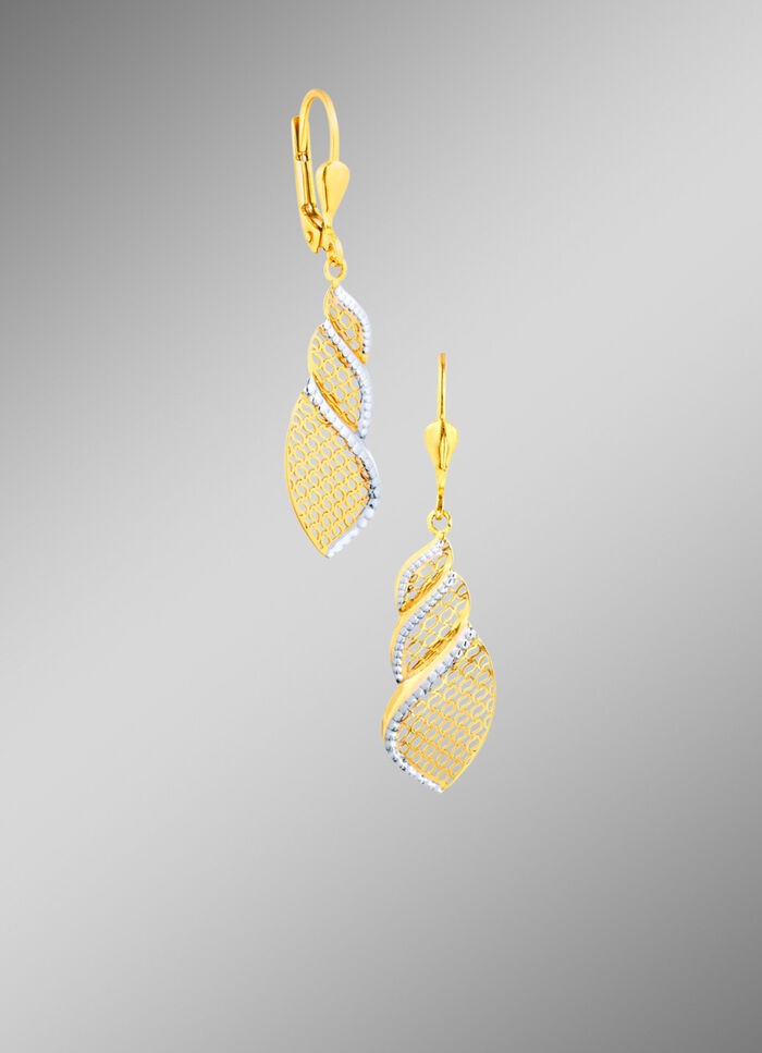 Verdrehte Ohrringe in Bicolor 