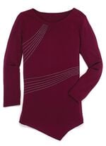 Shirt mit asymetrischem Saum in 2 Farben BORDEAUX