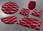Badgarnitur mit rutschhemmender Latex-R&uuml;ckseite BORDEAUX