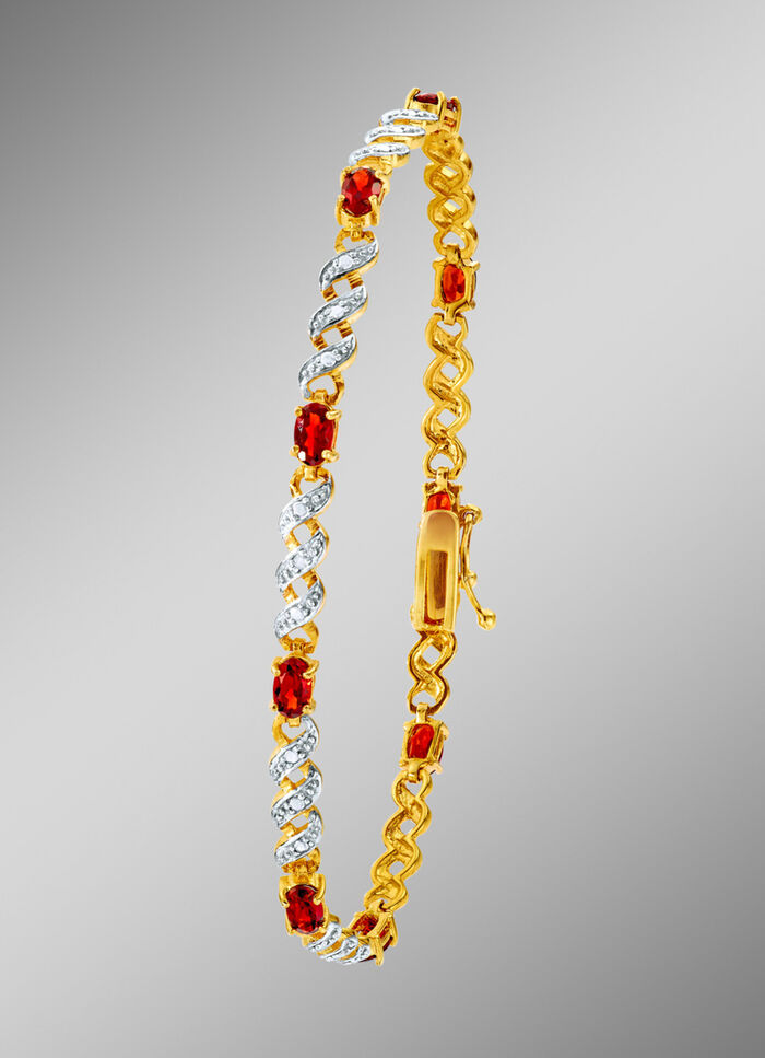 Durchbrochenes Armband mit Granat 