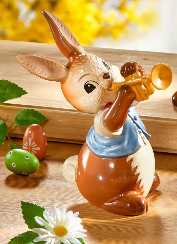 Musizierende Hasen aus Feinsteingut BUNT