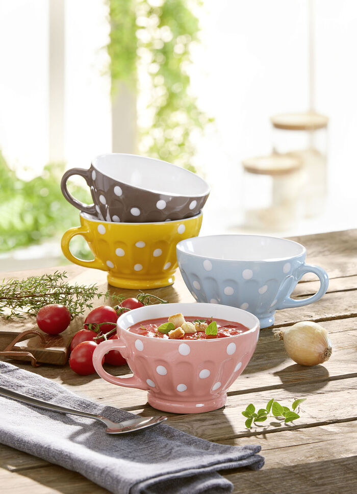 Schlemmertassen 4er-Set aus Steingut 