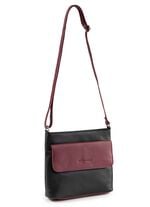 Laurina, Tasche, Damen, mit verstellbarem Umh&auml;ngeriemen SCHWARZ-BORDEAUX