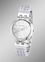 Pierre Chaubert-Quartz-Damenuhr mit Metallgehäuse und Metallband 