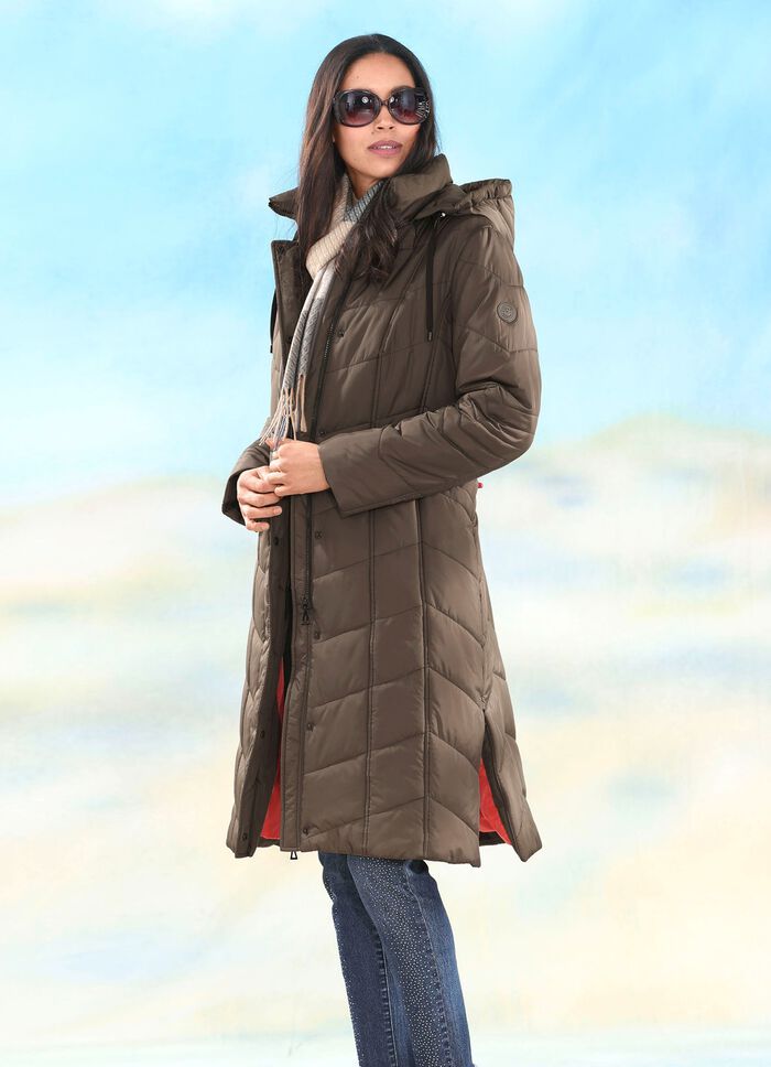 Mantel mit Reißverschluss-Seitenschlitzen KAFFEEBRAUN