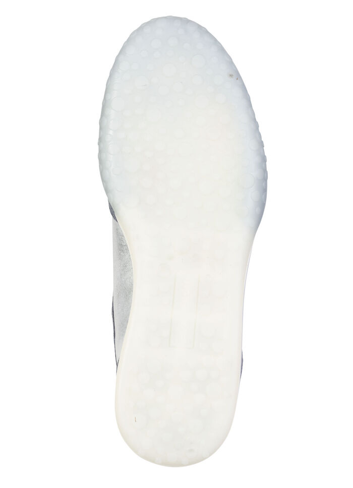 Waldläufer, bequeme Damen-Sneaker, Weite H, mit herausnehmbarem Fußbett JEANSBLAU-SILBER