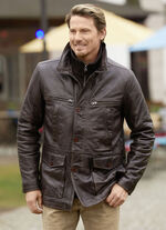 Lederjacke mit angedeutetem Westeneinsatz 