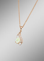 Anhänger mit Singapurkette, echt Opal und synth. Zirkonia 