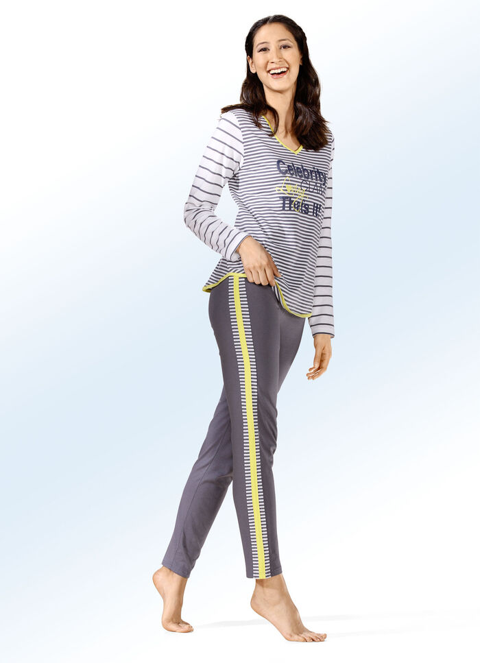 Schlafanzug aus BIO-Baumwolle mit Galonstreifen 