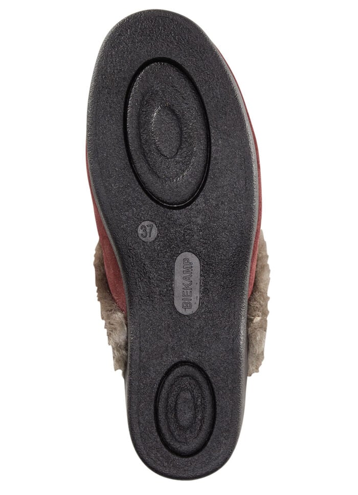 ELENA EDEN Pantoffel mit echtem Lammfellfutter BORDEAUX-BRAUN