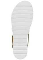 ELENA EDEN Sandale aus teilweise reptilgeprägtem Nappaleder WEISS-SILBER