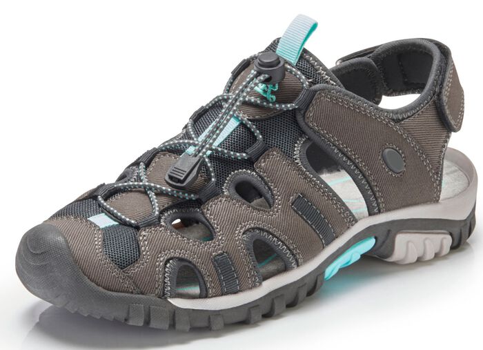Sandale mit elastischem Schnellschn&uuml;rsystem BRAUN-GRAU