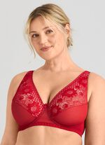 Miss Mary B&uuml;gel-BH mit floraler Elastikspitze ROT