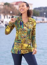 Poloshirt mit farbbrillantem Druck 