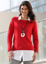 Pullover mit Rippenb&uuml;ndchen ROT
