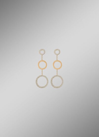 Ohrstecker aus vergoldetem Edelstahl mit Kristallen 