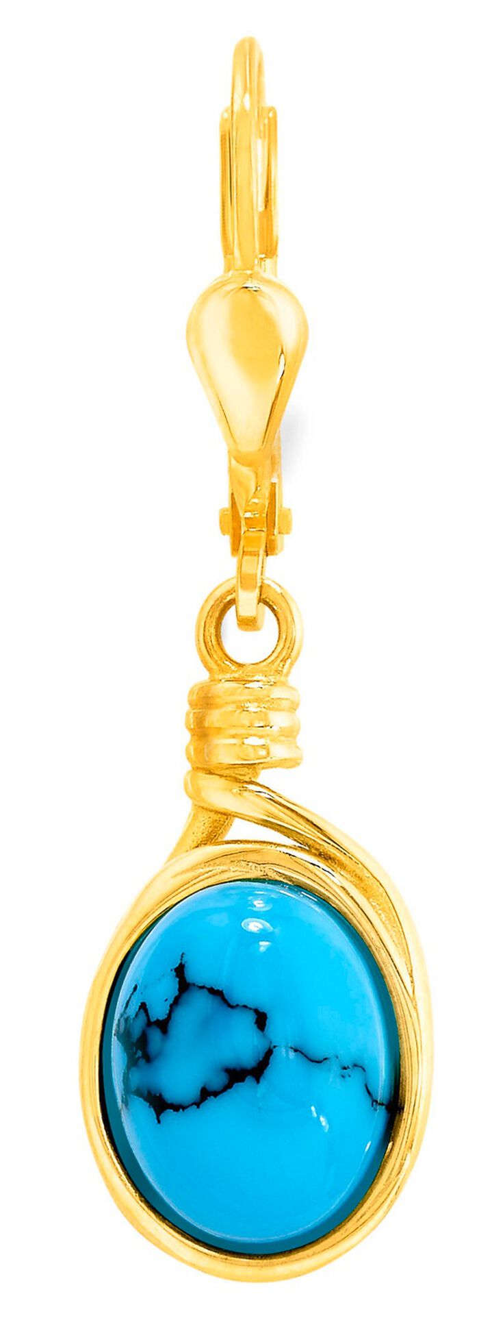 Edle Unikate: Ohrringe mit T&uuml;rkis, beh., und mit Matrix 