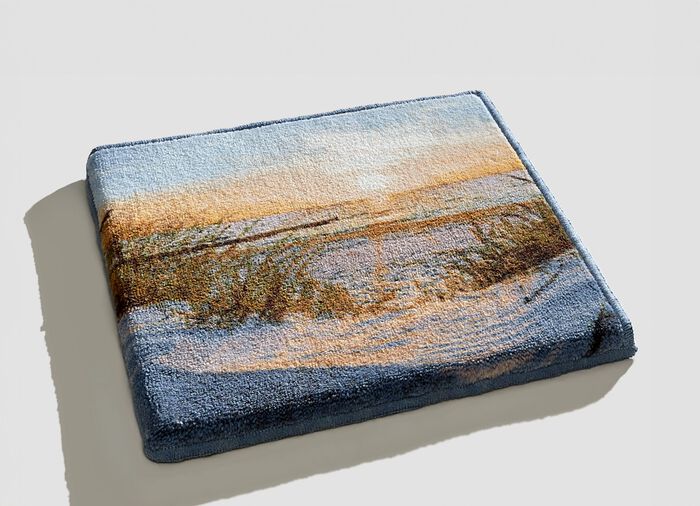 Badgarnitur von Grund mit rutschhemmender Latex-R&uuml;ckseite BLAU