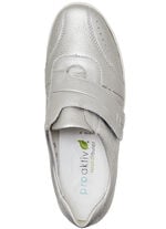 Waldläufer, bequeme Damen-Slipper, Weite H, mit herausnehmbarem Fußbett MATTSILBER