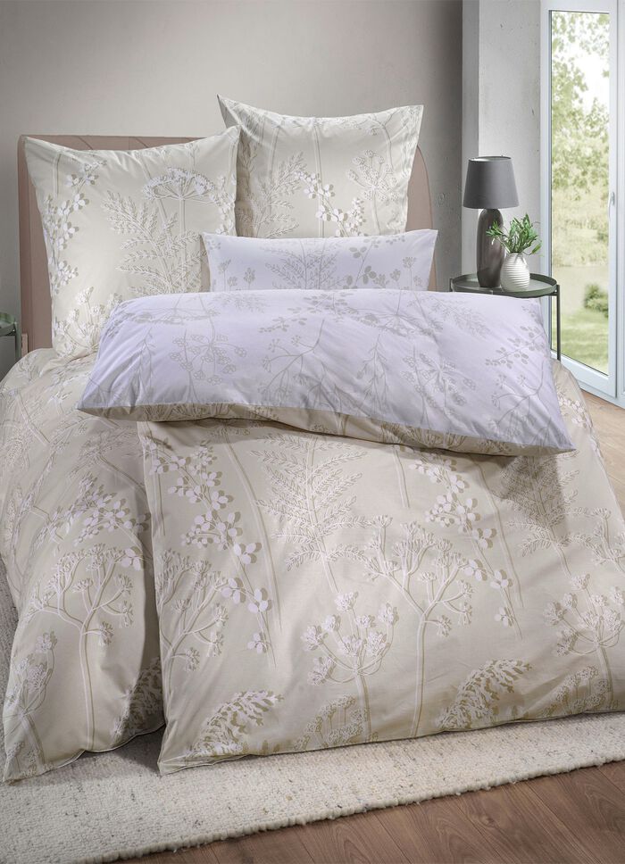 Wendebettw&auml;sche-Garnitur aus 100% Baumwolle BEIGE