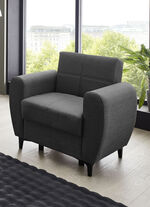 Frei im Raum aufstellbare Polstermöbel mit Bettfunktion ANTHRAZIT