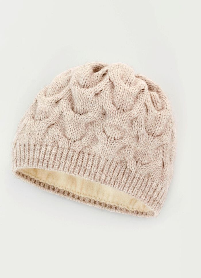 Warme Damen-M&uuml;tze, mit angesagtem Zopfmuster 