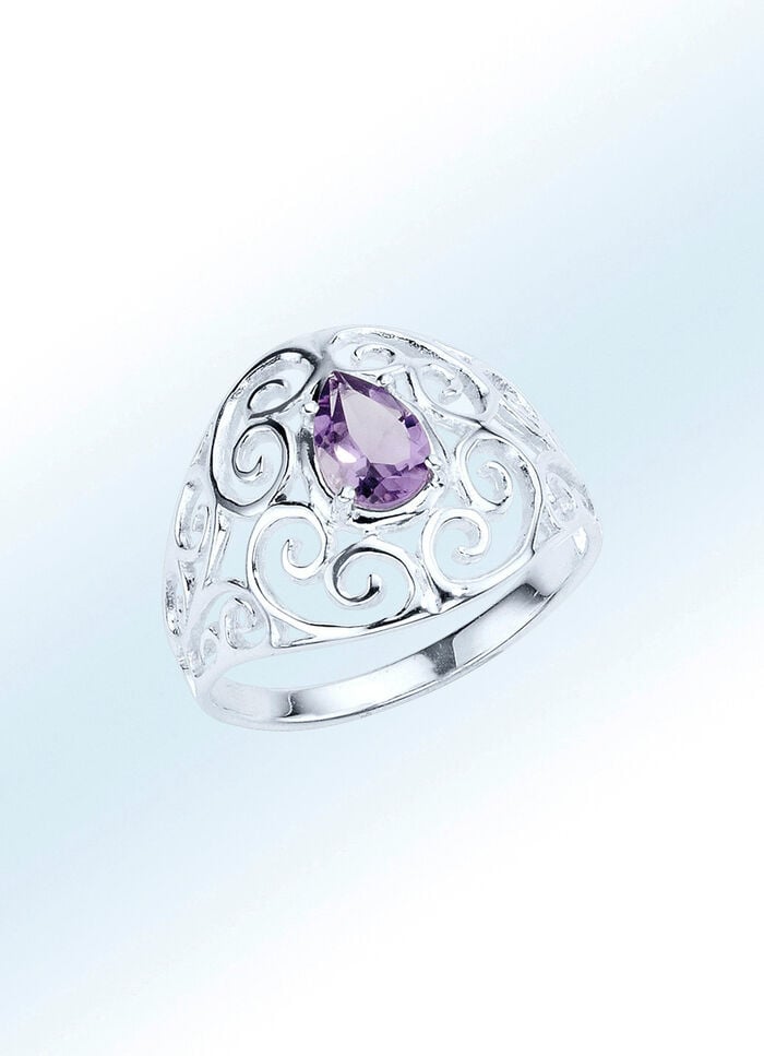 Damenring mit echtem Amethyst 
