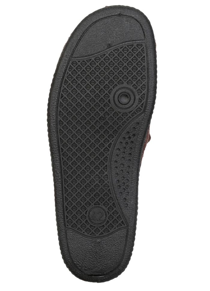 Gef&uuml;tterte Herren-Hausschuhe, mit Schurwolle BRAUN