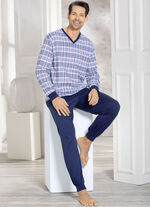 Schlafanzug mit V-Ausschnitt und Bündchenabschlüssen 