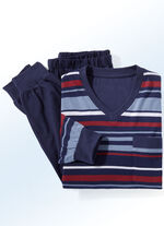 Zweierpack Schlafanzüge mit V-Ausschnitt und Bündchenabschlüssen 