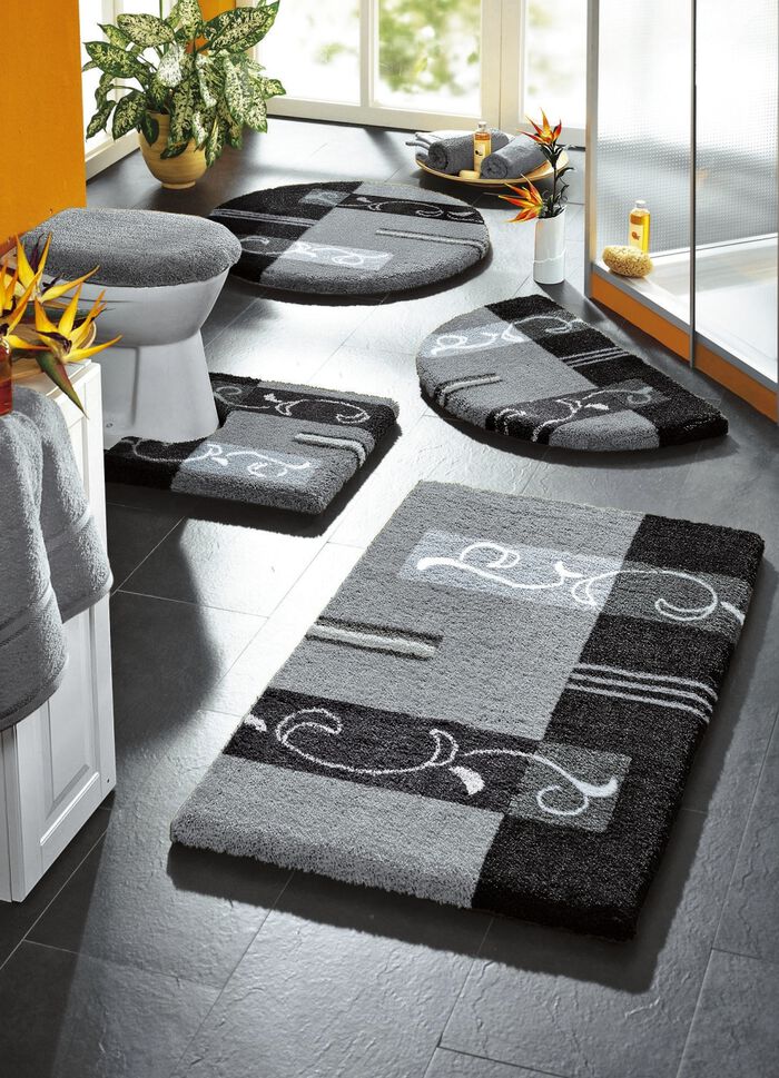 Supersoft Badgarnitur mit rutschhemmender Latexierung ANTHRAZIT