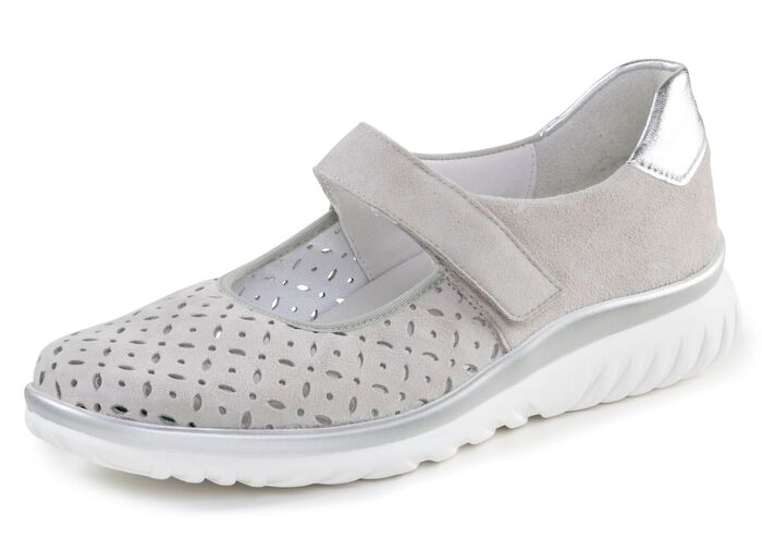 ELENA EDEN Spangenschuh aus Veloursleder mit luftigen Durchbr&uuml;chen 