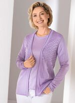 Strick-Twinset mit Mustermix FLIEDER