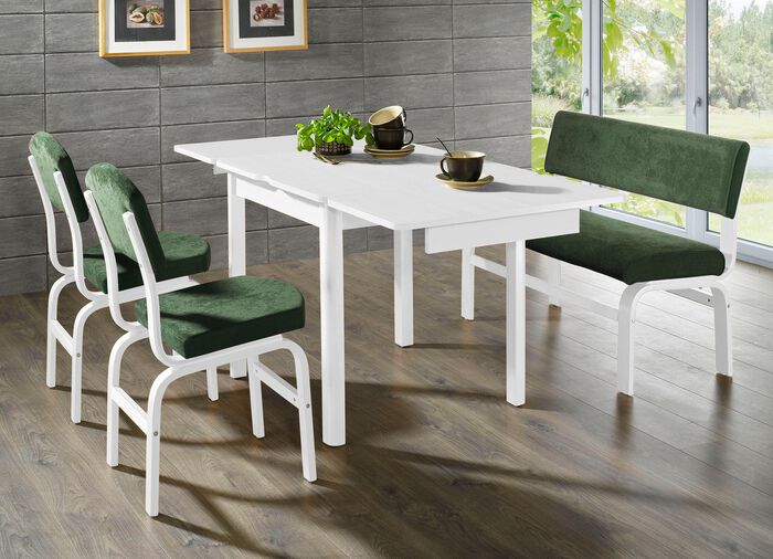 Schicke, moderne Esszimmerm&ouml;bel WEISS-GR&Uuml;N