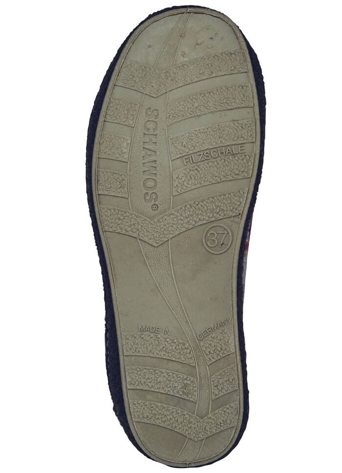 Pantoffel mit buntem Bl&uuml;tendruck 