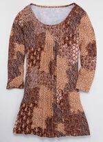 Longshirt mit F&auml;ltelung im Vorderteil in 3 Farben 