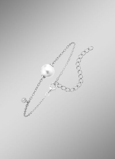 Armband mit S&uuml;&szlig;wasser-Zuchtperle und synth. Zirkonia 