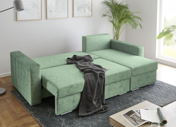 Polsterecke mit Bettfunktion GRÜN