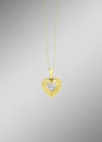 Herz-Anhänger in Bicolor mit 3 Brillanten 