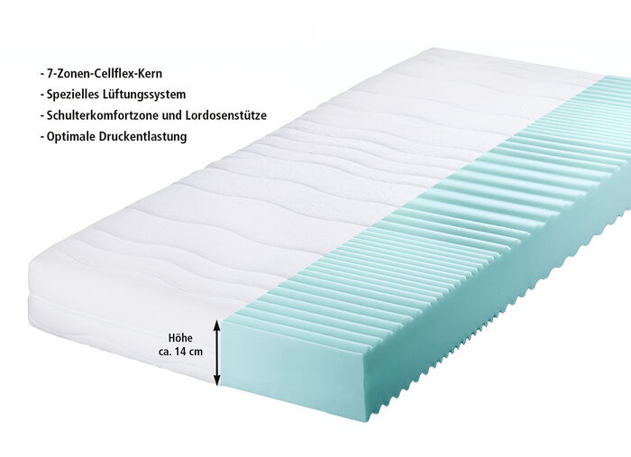 7-Zonen-Cellflexkern-Matratze von Murmelland WEISS