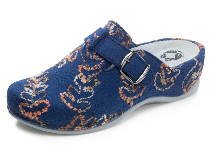 Mubb Pantoffel mit Stickmuster BLAU