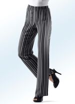 Hose mit aktueller Streifendessinierung SCHWARZ-HELLBEIGE