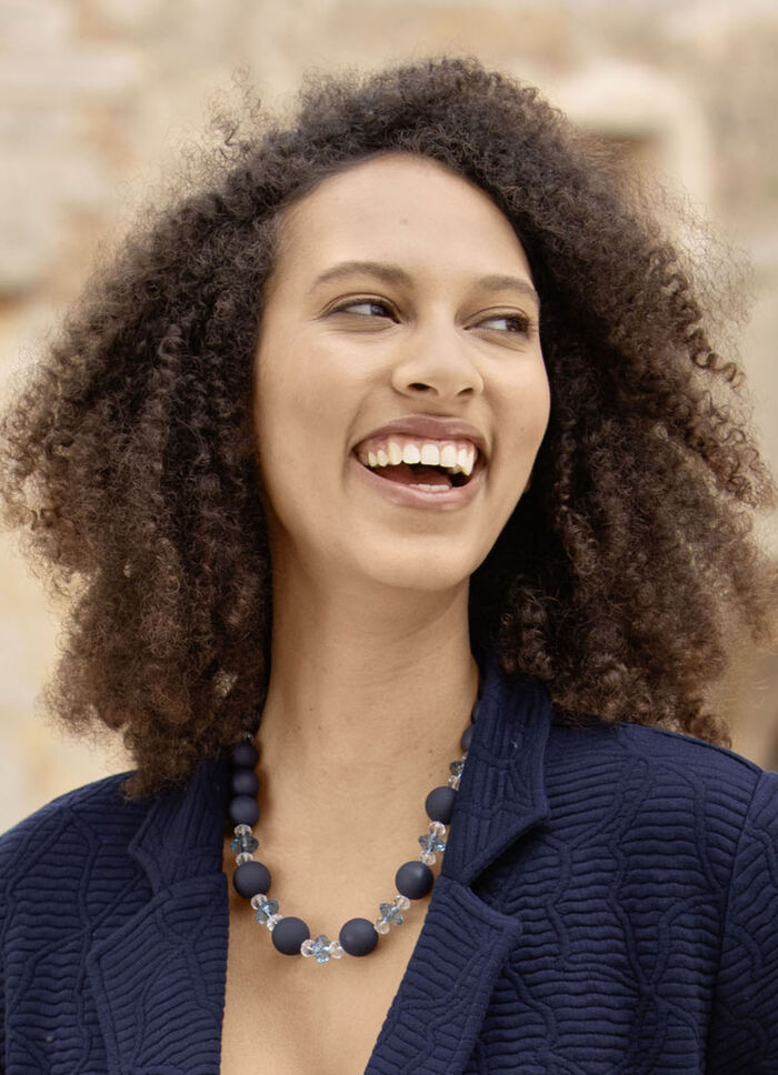 Halskette mit Facettierte Kristallsteine 