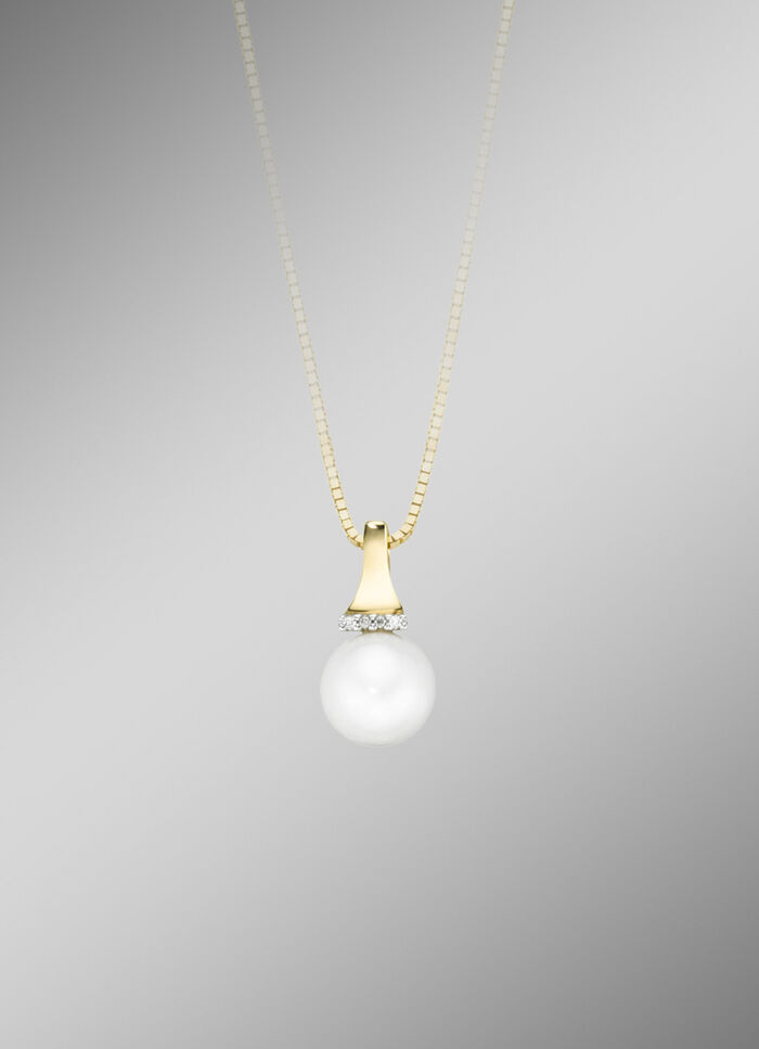 Anh&auml;nger mit S&uuml;&szlig;wasser-Zuchtperle und Brillanten 