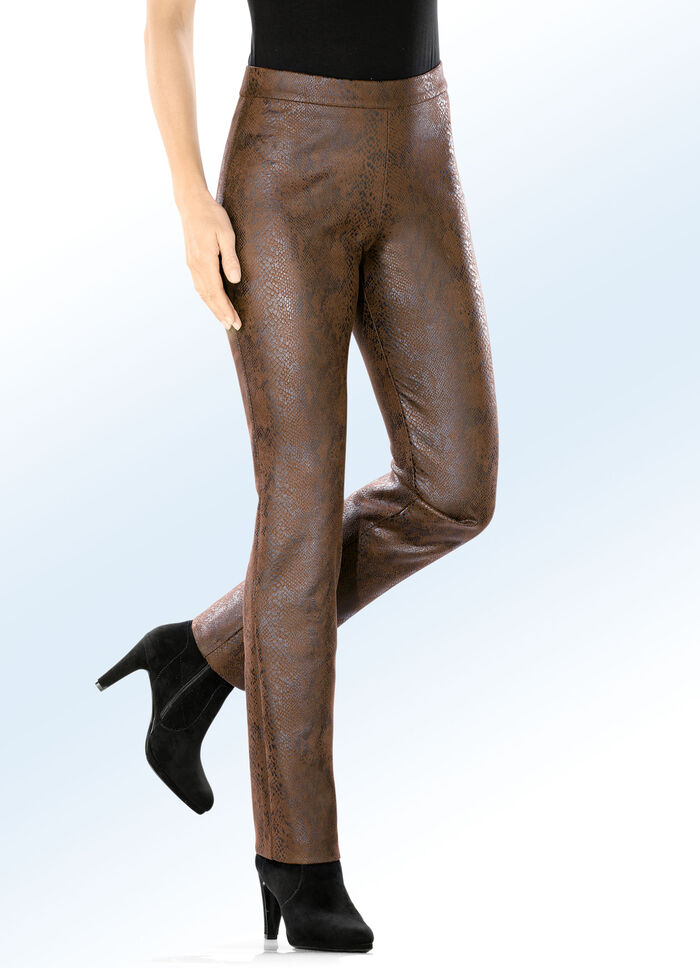 Hose in angesagter Reptil-Optik COGNAC