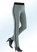 Jerseyhose in kombifreunlicher Minimal-Dessinierung PETROL-ECRU-SCHW.