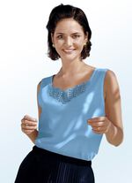 Top mit Plauener Spitze TÜRKIS