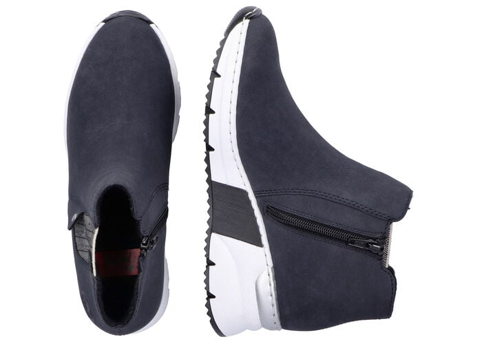Rieker, modische Damen-Boots, Weite G, mit Reißverschluss DUNKELBLAU